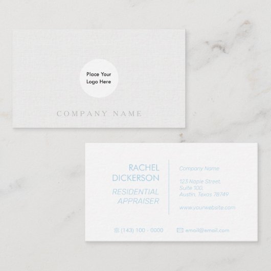 Carte de visite d'évaluateur résidentiel simple gr (Devant / Derrière)