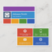 Carte De Visite Développeur d'application mobile - Style de métro (Devant / Derrière)