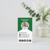 Carte De Visite Développeur d'applications - Vert (Debout devant)