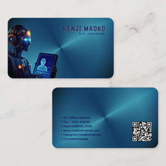 Carte De Visite 🤖 développeur de chatbot Conversational AI Engine (Devant / Derrière)
