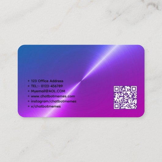 Carte De Visite 🤖 développeur de chatbot Conversational AI Engine (Dos)