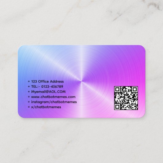 Carte De Visite 🤖 développeur de chatbot Conversational AI Engine (Dos)