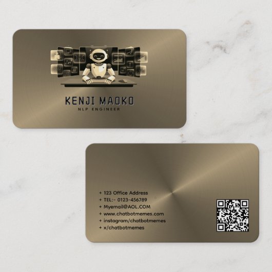 Carte De Visite 🤖 développeur de chatbot Conversational AI Engine (Devant / Derrière)