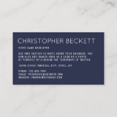 Carte De Visite Développeur de jeu vidéo moderne, concepteur (Dos)