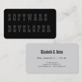 Carte De Visite Développeur logiciel (Devant / Derrière)