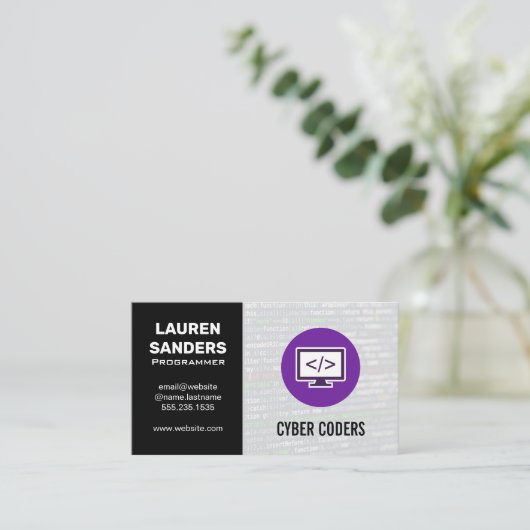 Carte De Visite Développeur logiciel | Code de programmation (Debout devant)