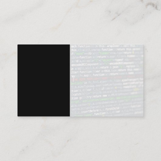 Carte De Visite Développeur logiciel | Code de programmation (Dos)