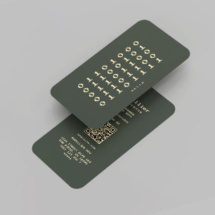 Carte De Visite Développeur logiciel moderne Binary Dark Green Gol