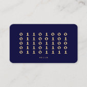 Carte De Visite Développeur logiciel moderne Binary Midnight Blue (Devant)