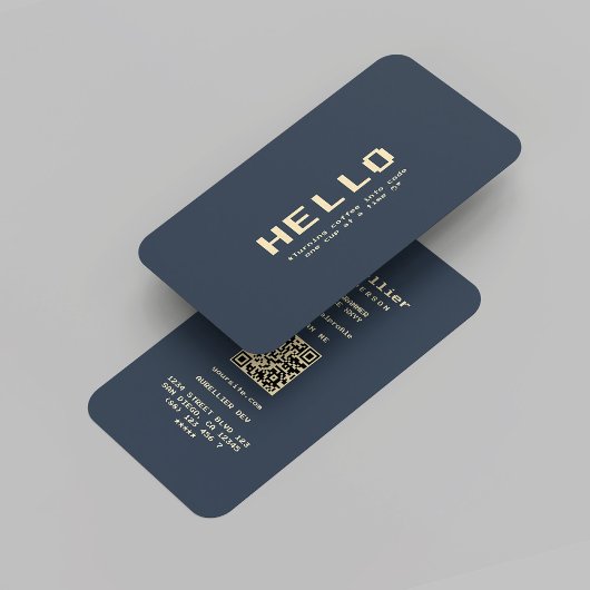 Carte De Visite Développeur logiciel moderne Coder Dark Blue Gold