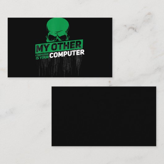 Carte De Visite Développeur Sysadmin Engineer Hacker Code d'admini (Devant / Derrière)