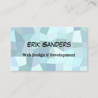Carte De Visite Développeur Web élégant en mosaïque bleue personna