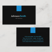 Carte De Visite Développeur Web Modern Aqua Blue (Devant / Derrière)