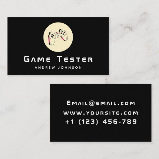 Carte De Visite Développeurs de jeu Tester Joystick contrôleur mod (Devant / Derrière)