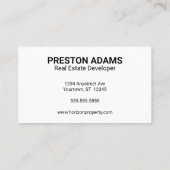 Carte De Visite Développeurs immobiliers (Dos)