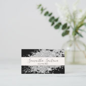 Carte De Visite Déversement de Parties scintillant blanche (Debout devant)