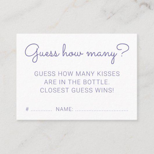 Carte De Visite Devinez combien de baisers Baby shower arc-en-ciel (Devant)