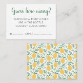 Carte De Visite Devinez combien de baisers Lemon Fête des mariées  (Devant / Derrière)