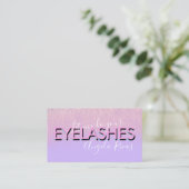 Carte De Visite Devis de Salon de Cils Rose Violet Paillettes (Debout devant)