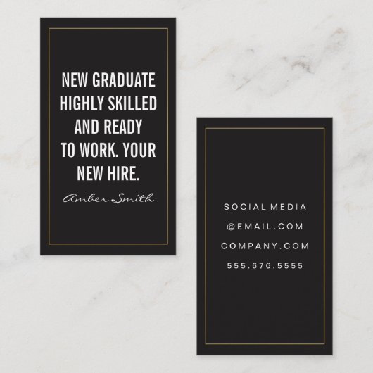 Carte De Visite Devis en gras (Devant / Derrière)