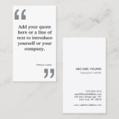 Carte De Visite DEVIS en gris sur blanc (Devant / Derrière)