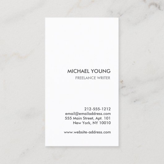 Carte De Visite DEVIS en gris sur blanc (Dos)