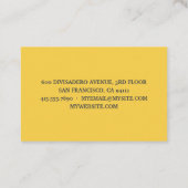Carte De Visite Devis jaune citron amusant (Dos)