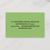 Carte De Visite Devis vert moderne Avocado pour cadeau Avocado Lov (Dos)