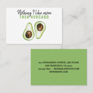 Carte De Visite Devis vert moderne Avocado pour cadeau Avocado Lov