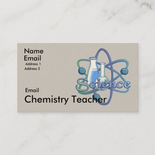 Carte De Visite Devise de professeur de chimie (Devant)