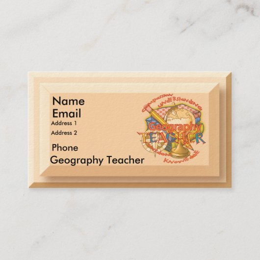 Carte De Visite Devise de professeur de géographie (Devant)