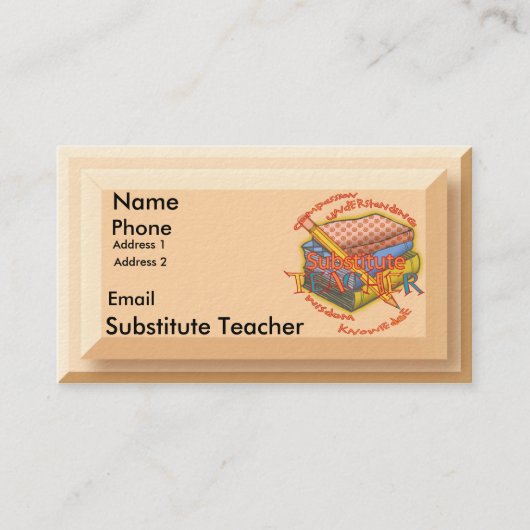 Carte De Visite Devise de professeur remplaçant (Devant)
