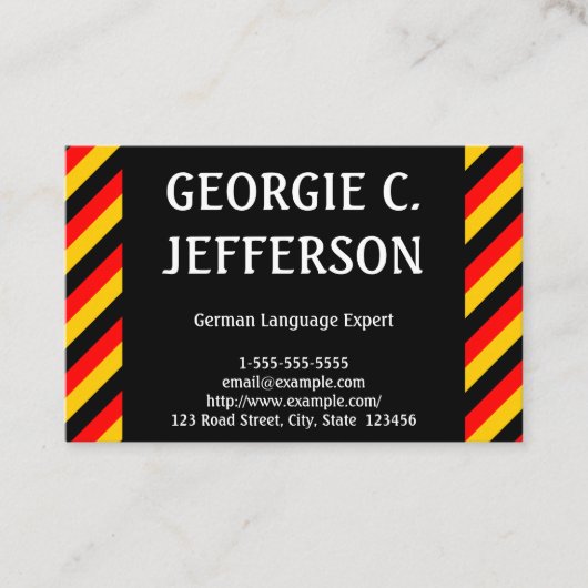 Carte de visite d'expert en matière de langue (Devant)