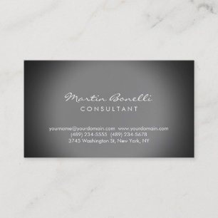 Carte de visite d'expert gris simple moderne
