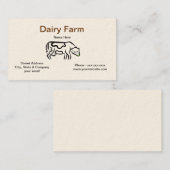 Carte de visite d'exploitation laitière de vache (Devant / Derrière)