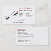 Carte de visite d'extension de la barre de cils lo (Devant / Derrière)