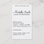 Carte de visite d'extension d'ouverture de l'oeil (Dos)