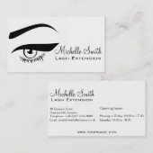 Carte de visite d'extension d'ouverture de l'oeil  (Devant / Derrière)