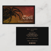 Carte de visite d'Halloween de la veuve noire (Devant / Derrière)