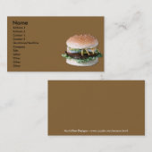 Carte de visite d'hamburger (Devant / Derrière)