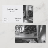 Carte de visite d'harpe noir et blanc (Devant / Derrière)