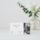 Carte de visite d'harpe noir et blanc (Debout devant)