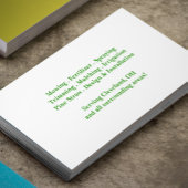 Carte de visite d'herbe de terrain pour l'entretie