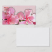 Carte de visite d'hibiscus rose et blanc hawaïen (Devant / Derrière)