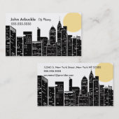 Carte de visite d'horizon de paysage urbain de New (Devant / Derrière)