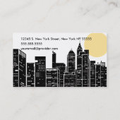 Carte de visite d'horizon de paysage urbain de New (Dos)