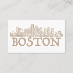 Carte de visite d'horizon de ville de Boston