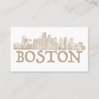 Carte de visite d'horizon de ville de Boston