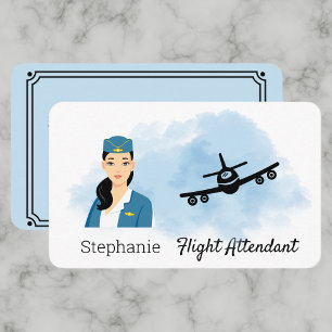 Carte de visite d'hôtesse de l'air de style rétro