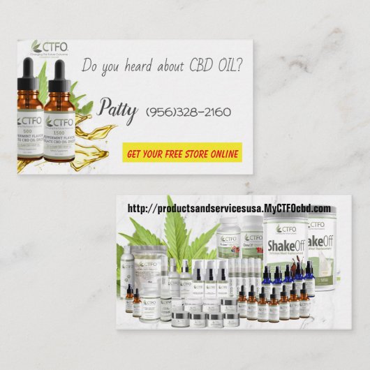 carte de visite d'huile cbd (Devant / Derrière)
